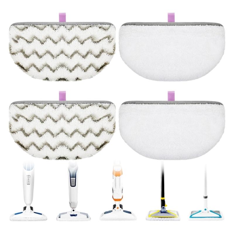 4Pcs Microfiber Cleaning Pads Washable Microfiber Replacement Pad for 1940 1806 1544 Steam Mop Pad Accessories