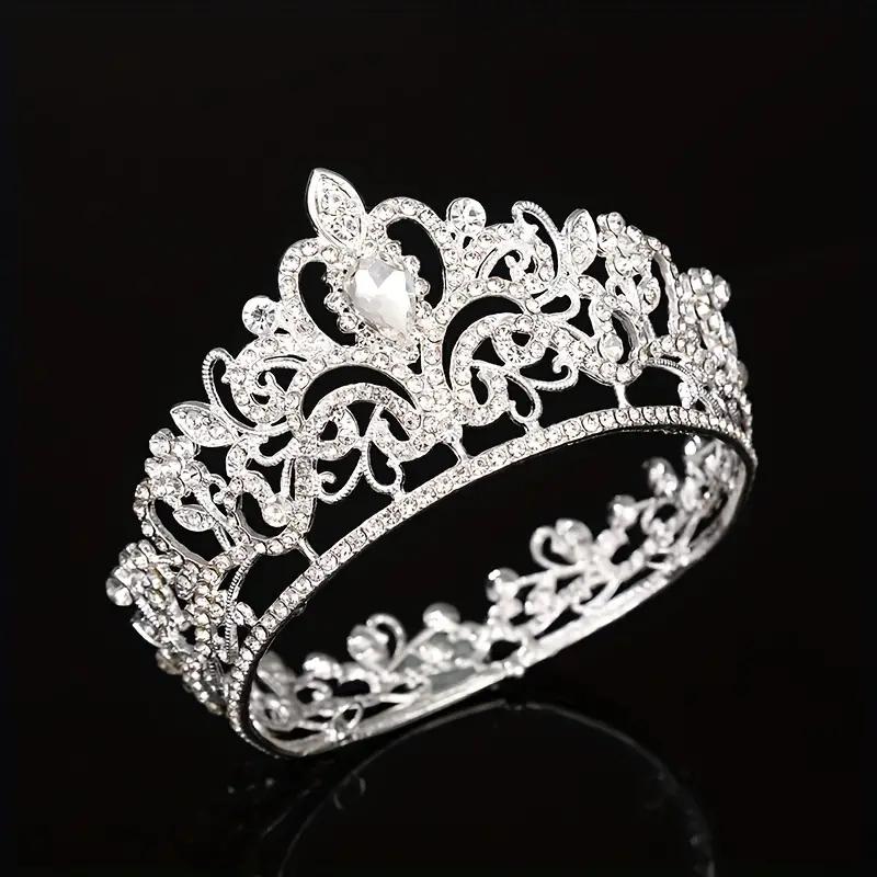 1pc Wedding Hair Accessory Crown Luxurious Rhinestone Dancing Party Birthday Headband Bride Wedding Hair Accessory Jewelry Crown