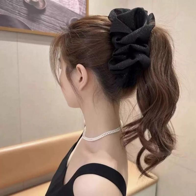 High-Grade Temperament Cloud Bubble Mesh Silver Silk Hair Clip For Women