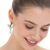 Clovers Earrings Featuring Diamonds Studs and Wine Glass Designs for Festive Luck Celebration Geometric Art