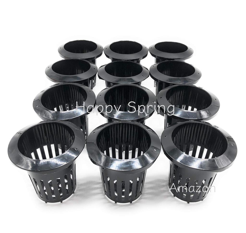 Happy Spring Hydroponic Pots (6# Black_12 pcs)