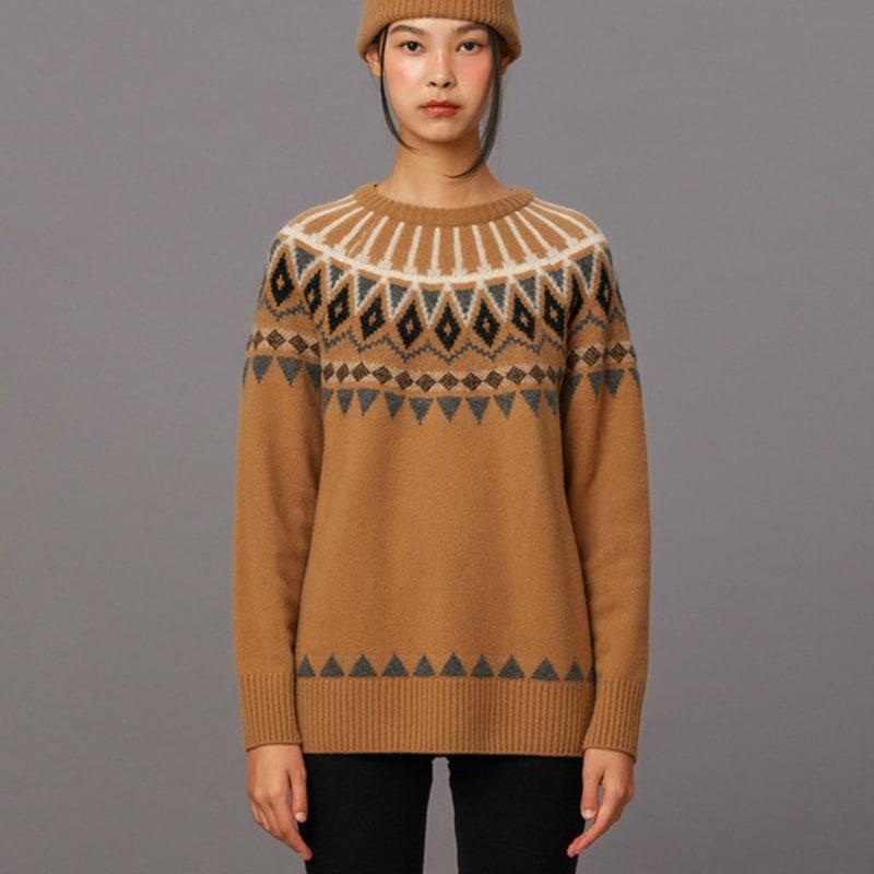 

Шапка-бини CCclub с узором Fair Isle BE_C244PHF711 Beige_BE1_FREE_99
