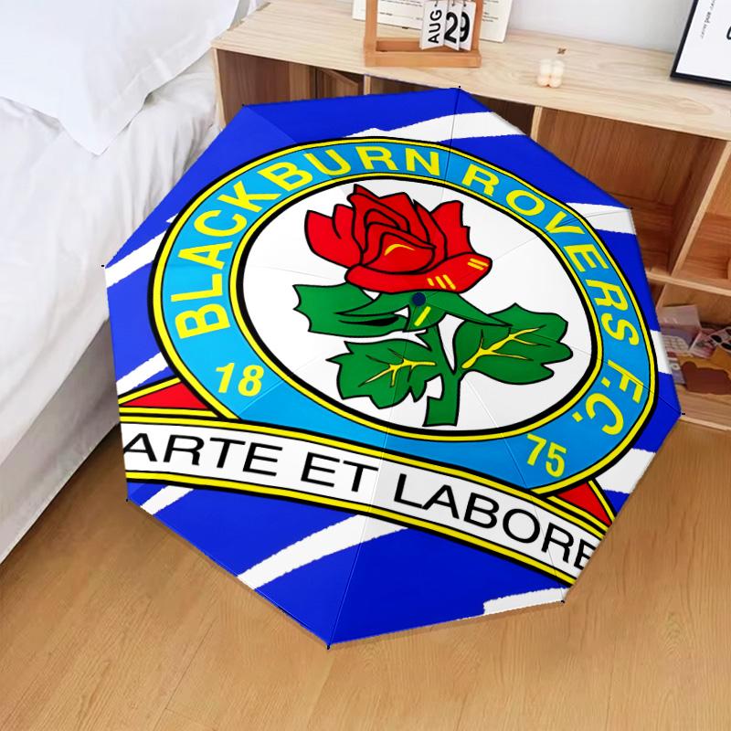 1PC Blackburn Rovers Crest Football Club Umbrella Folding umbrella, automatic umbrella 8-Frame for Travel, camping Fan gifts Christmas Gifts