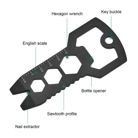 Multitool Klucz Wielofunkcyjny Nierdzewny Jednoczęściowa Konstrukcja EDC Narzędzie Outdoorowe Kempingowe z Wyciągaczem do Gwoździ Kluczem do Wspinaczki Górskiej