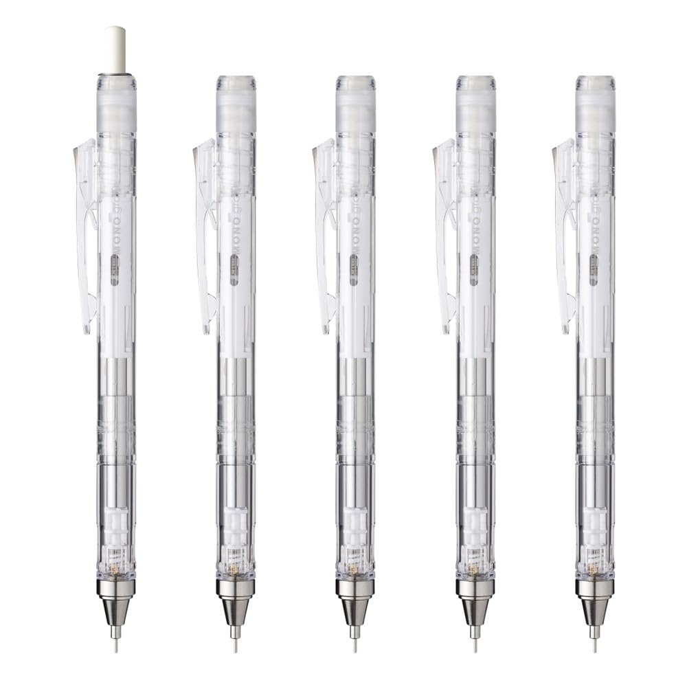 Tombow Pencil MONO Graph Clear Mechanical 0.5mm Pencil, 5-pack, DPA-138A-5P