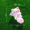 6Pcs Creative Cute pink Fox Animal Ornament Cartoon Mini Room Ornament diy Accessories Kawaii Desktop Resin Ornament Gifts