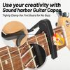 Guitar Capo Adjustment Clip Excellent Metal Picks Holder for Acoustic Electric Guitars Bass Ukulele with 4 Picks