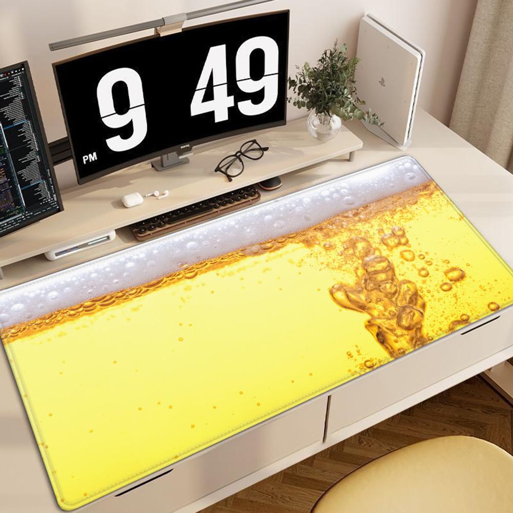 

Beer Pattern Game Mouse Pad Cute HD Desk Pad Extended Gaming Keyboard Mats Large 90x40cm XXL Gamer Mousepad 600x300x2mm