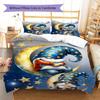 Good Night Gnomes Pattern Bedding Quilt Set Quilt Cover Pillowcase Home Decoration Gift (1 * duvet cover + 2 * pillowcase, without core)