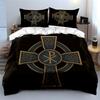 Celtic Cross Pattern Bedding Set Bedding Duvet Cover Set Duvet Cover Pillowcases  (1 * Duvet Cover 2 * Pillowcases, Without Duvet Insert)