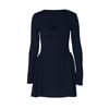 Women's Color High Waist Tube Top Slim Sexy Long Sleeve Slim Princess Dress