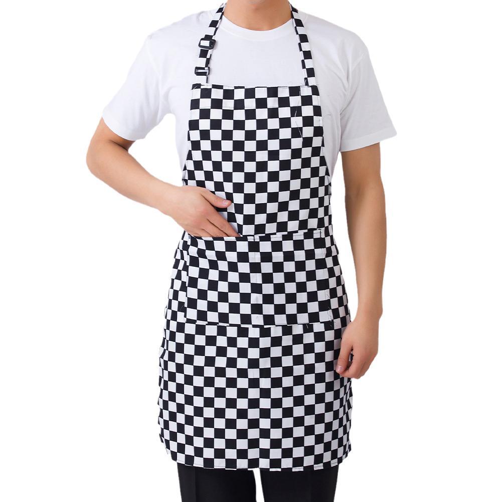 Küchen Kochschürze Koch Halterhalsschürze Mit 2 Taschen Catering Ärmellose Schürzen Mann Frau BBQ Kellner Bedruckte Schürze