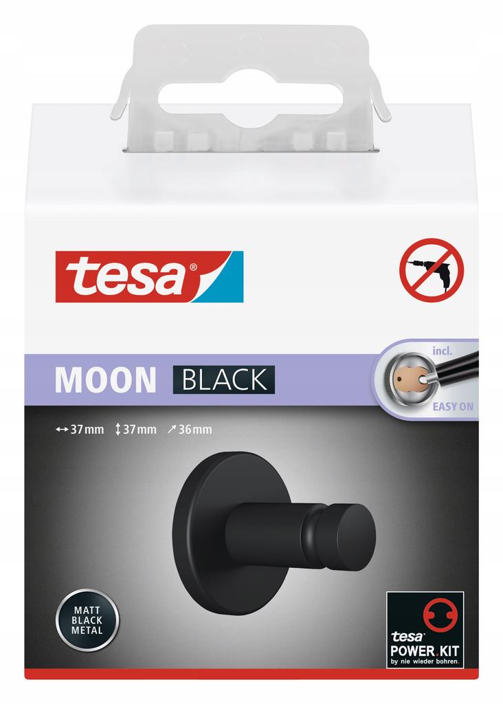 Tesa Moon Bathroom Toothbrush Holder and Glass Cup Black
