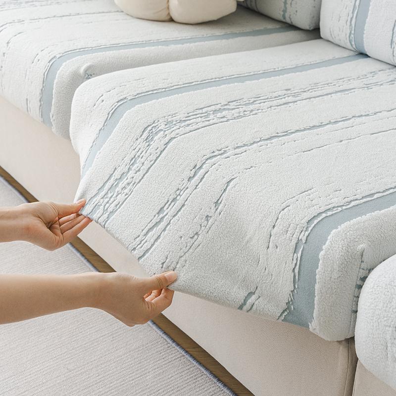 

Jacquard Velvet Elastic Sofa Cushion Cover For Living Room Funiture Protector Couch Cover Anti Dust Removable Seat Slipcover 1Pc 1 PC Pillowcase синий