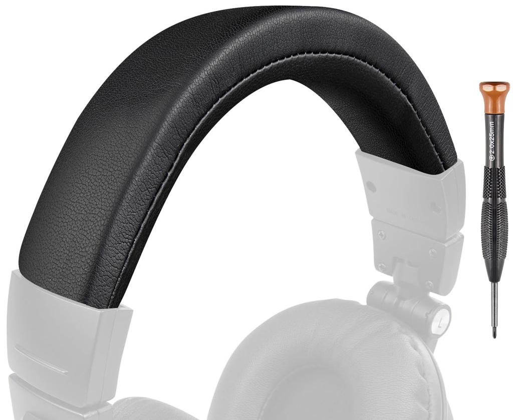 SOULWIT Headband Cover for Audio Technica ATH M50xSTS Protective Protein Leather Headphone Replacement Repair Head Strap Replacement Band M50, M50X,