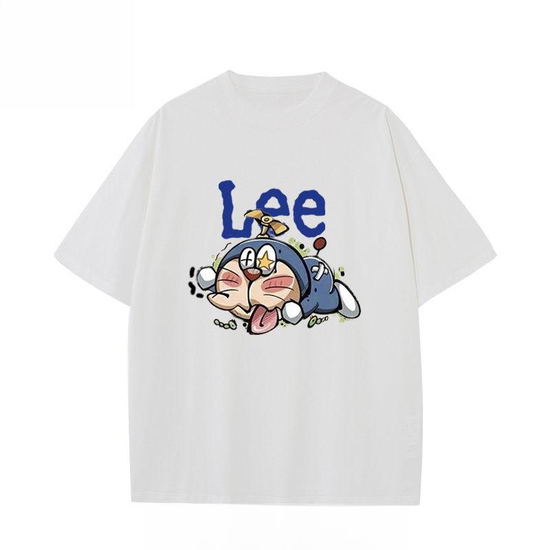 Heavy Trendy Brand Short-sleeved T-shirt Men's Doraemon Summer Loose Casual Trend Anime Clothes  T Shirts  Men Clothing