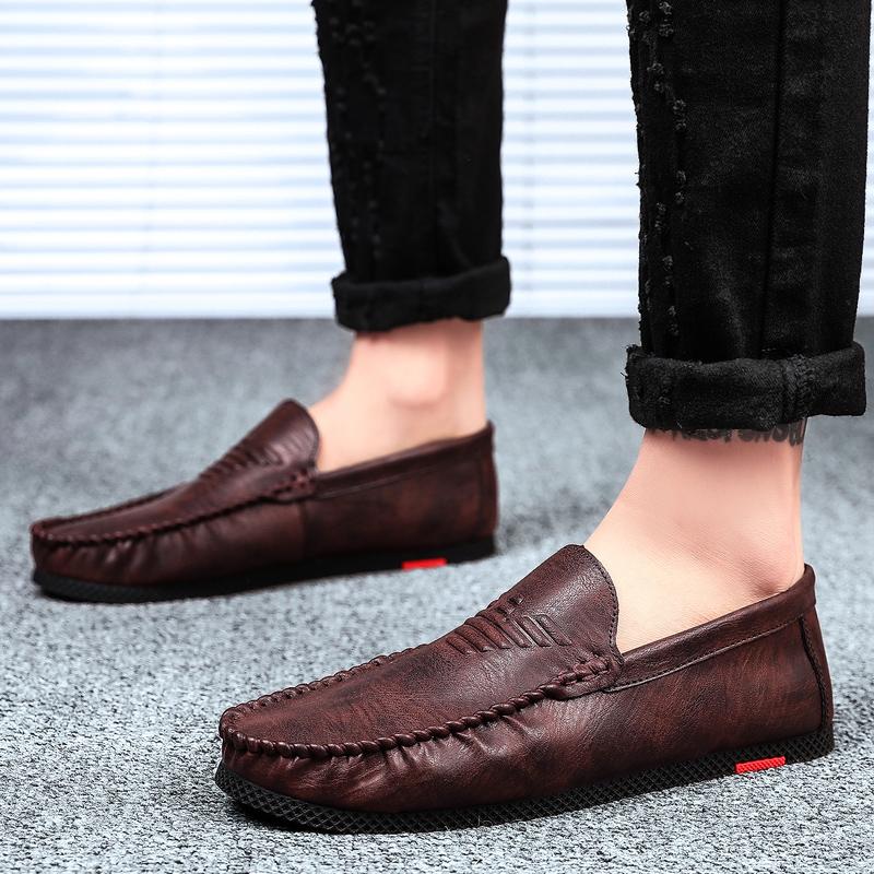 Leather Loafers for Men Fashionable Mens Casual Shoes Summer Comfortable Male Formal Shoes Slip on Mens Flats Chaussure Hommes