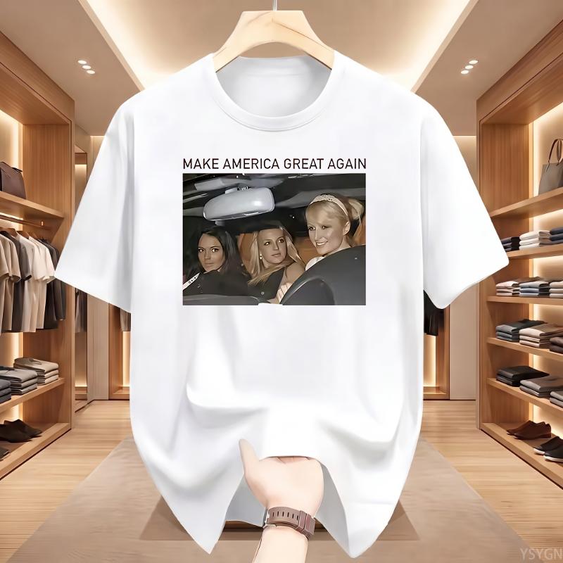 Nieuwe Stijl T-shirt Britney Make America Great Again T-shirts Mode T-shirt Zomer Casual Tops Reis T-shirts