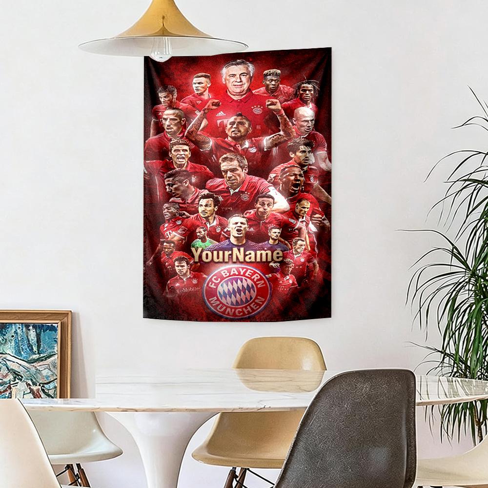 Bayern Munich Custom Your Name Wall Decor Tapestry Art For Pet Memorial Birthdaywedding Party Backdrop Family Gift