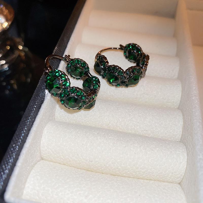 Silbernadel Eingelegte Diamant-Blumenquasten-Ohrringe - Elegante und Modische High-End-Stecker mit Einzigartigem Design