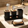 5pcs/set Non Slip Countertop Hands Soap Bottle Toothbrush Holder Bathroom Organizer Set  Home
