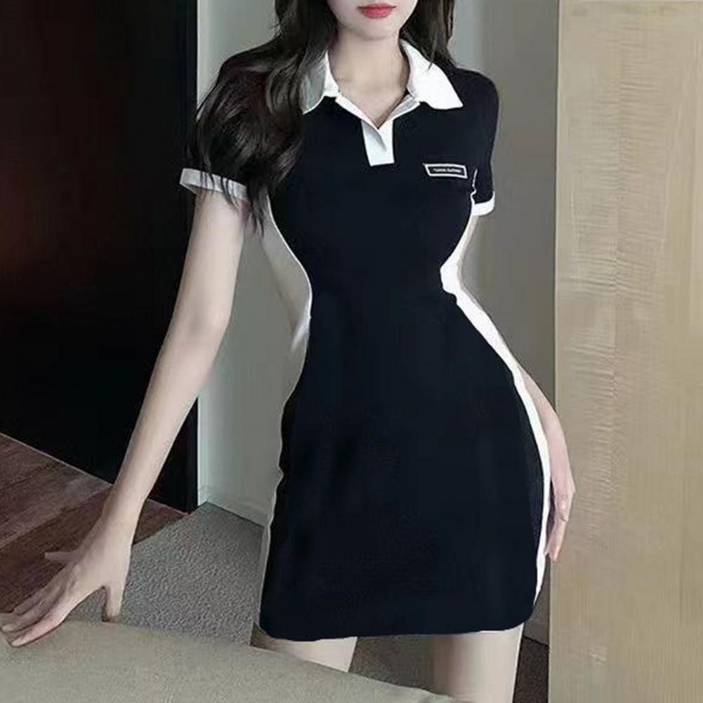 Summer Dress Women Sexy Casual Sheath Mini Dresses Ladies Solid V-Neck Short Sleeve Bodycon Dress