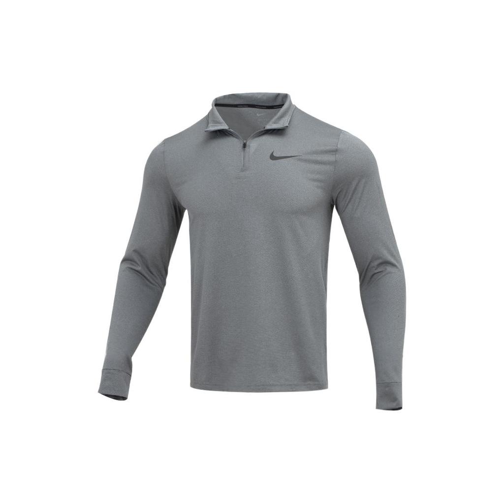Nike T Shirts Men's Gray Stand Collar Moderate Straight Fit DM5504-070