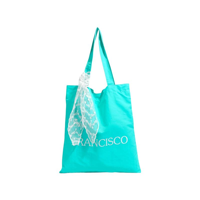 

New Spring Letter Print Canvas Bag Large Capacity Women s Shoulder Bag Minimalist Fresh Versatile Bag (30cm<Max Length<50cm) озеро синього кольору