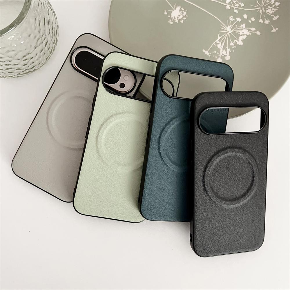 Vegan Business Leather Ultra Thin Phone Case for Google Pixel 10 9 Pro Fold 8 8A 7 7A 6 9 Pro XL for Magsafe Magnetic Shockproof Solid Cover