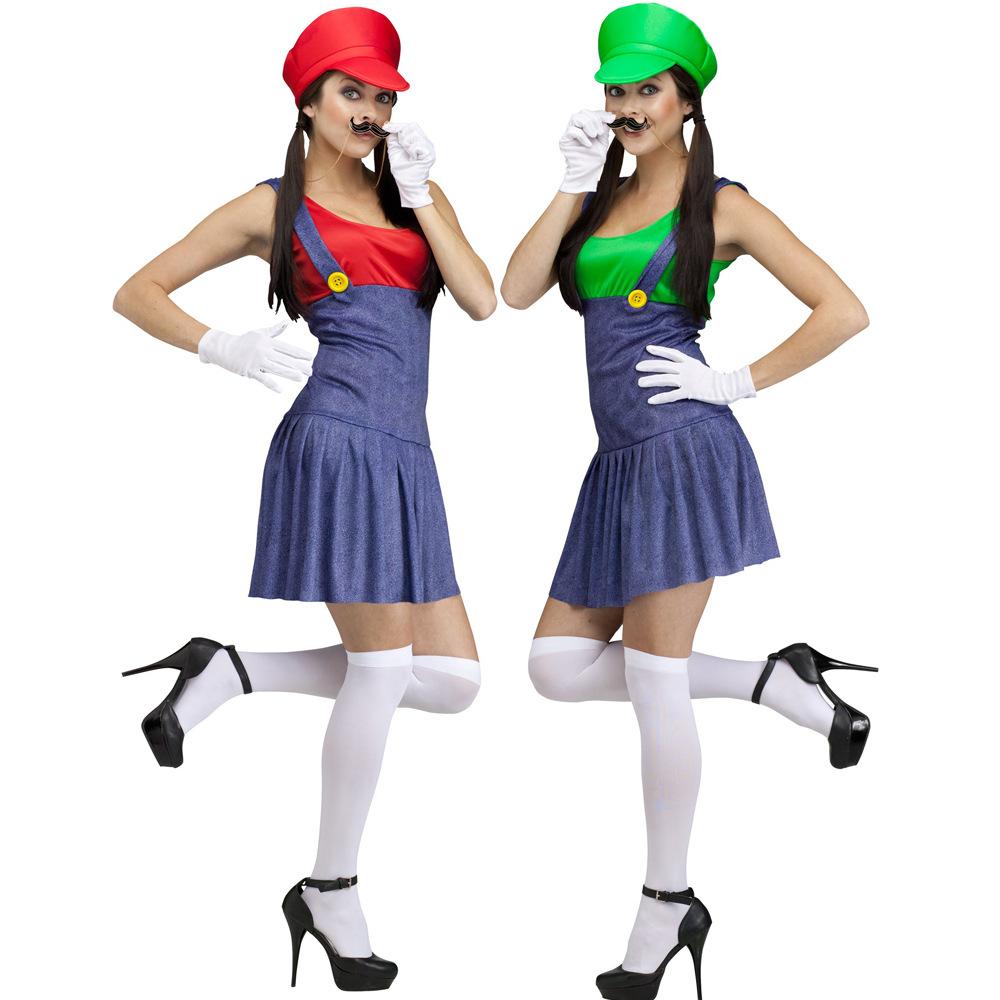 Adult Womens Trendy Mario Dress For Halloween Parties With Unique Fantasy Design