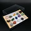 24TE Colors Natural Stone Collection Set Box Stone for Art Collection,Polished Stone Geological Teaching Tool