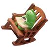 2PCs/set Cute Reading Frog Miniatures Mini Small Chair Ornaments Rocking Chair Frog Models  Home