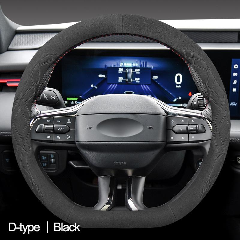 Car Steering Wheel Cover Wrap for Ford Mondeo Focus Escort Fiesta Explorer Taurus Escape O D Type Steering-Wheel