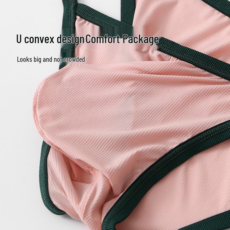 Síťované pánské prodyšné letní slipy z ledového hedvábí - Průhledné a tenké trojúhelníkové spodní prádlo