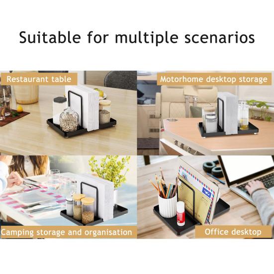 Metal Napkin Holder Black Napkin Storage Dispenser Easy To Clean Napkin Stand Kitchen Dinner Table Picnic Decor