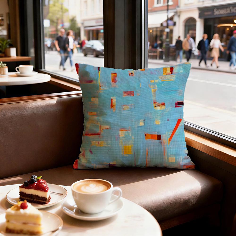 Landscape Cushion Cover Set of Decorative Short Plush Pillow Covers for Sofa Soft Cushion Case X Cm