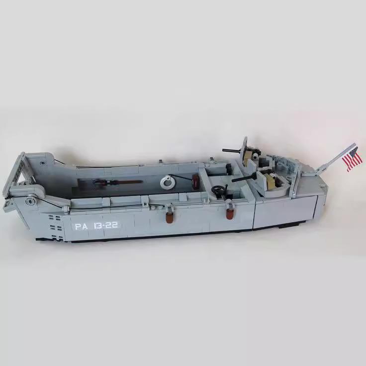 Military Series World War Ii Beach Landing Ship Building Block Speedboat Model Assembly Toy Compatible Set