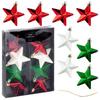 Shatterproof Christmas Tree Baubles Stars Red Green White 6.5 Cm 8 Pcs.