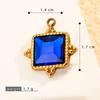 Colorfast Stainless Steel Emerald-Style Gemstone Rectangle Pendant Necklace