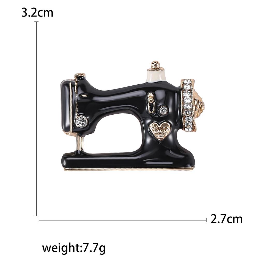Emaille Nähmaschinen-Broschen für Damen Unisex Perle Nähwerkzeug Anstecknadeln Bankett Party Rucksack Geschenke Schmuckzubehör
