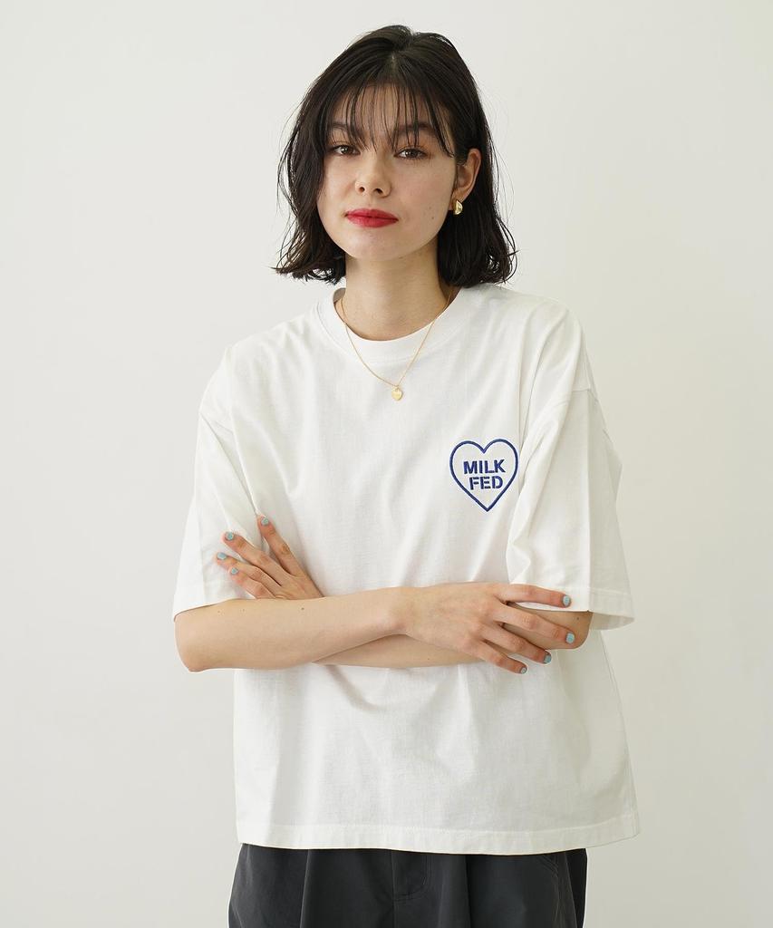 Milkfed Casual Plaid Logo Wide Shorts White Tee, Women's,