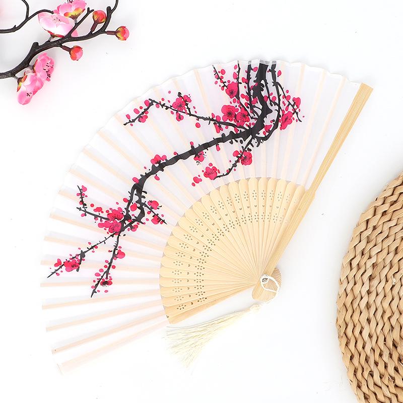 Hanfu skládací vějíř pro ženy inspirovaný japonským a čínským stylem – Scénický tanec bambusový styl
