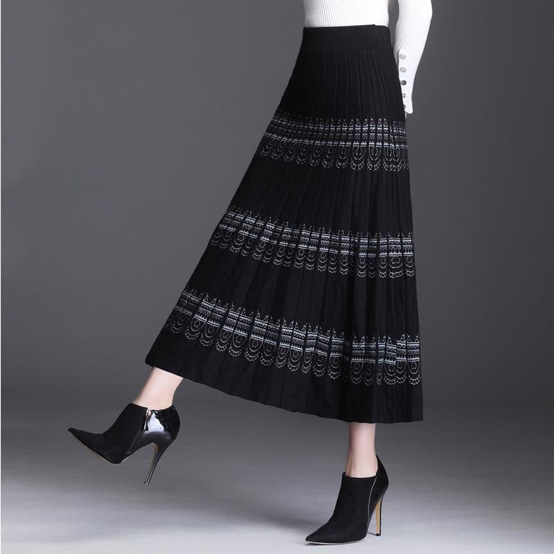Thickened Knitted Skirt Long Skirt Half Skirt Autumn/Winter Women's Winter Knitted Skirt