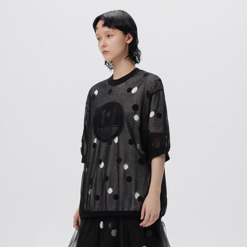 JNBY 2023 Fall Short Sleeve Polka Dot Knit Sweater
