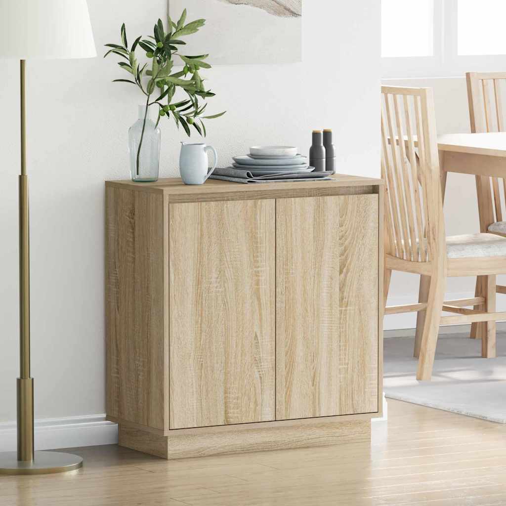 LED Sideboard in Sonoma Oak 71 x 34.5 x 75 cm engineered wood