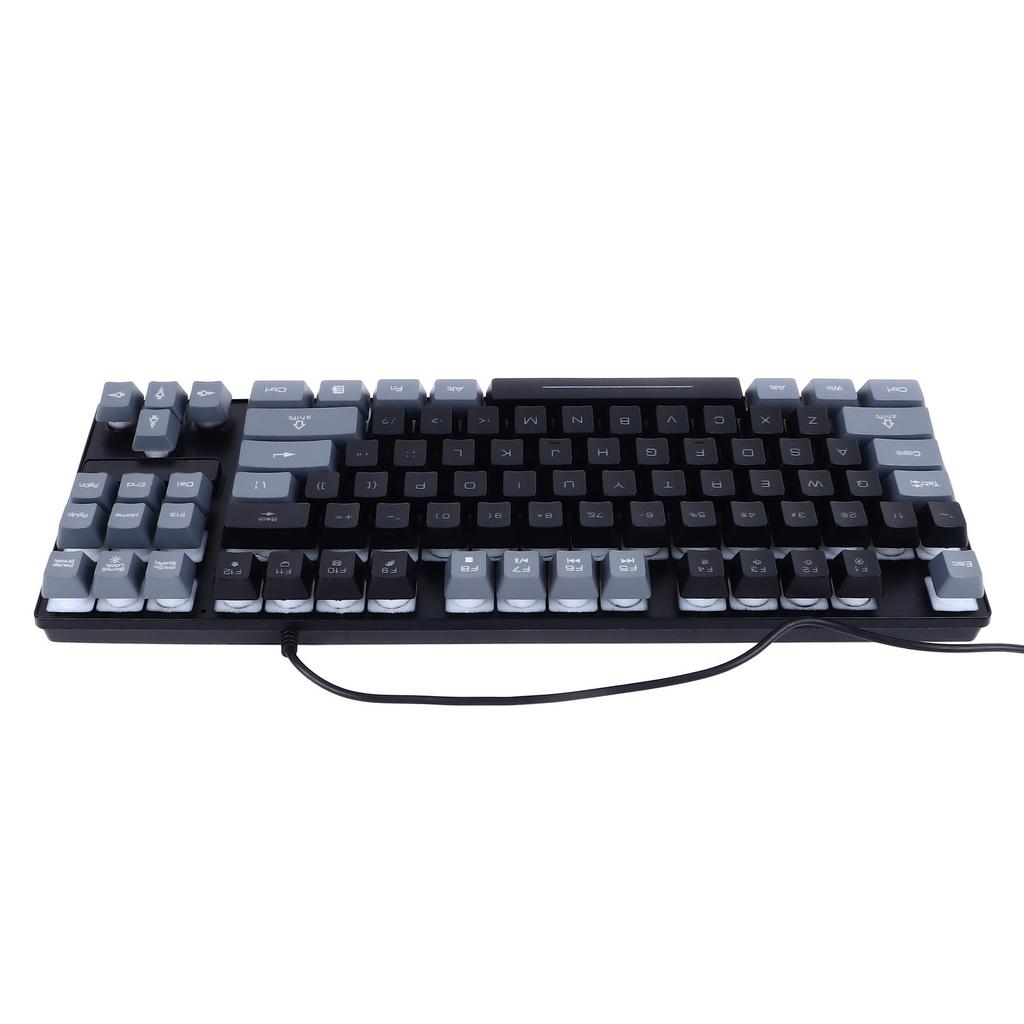 Gaming Keyboard USB 87 Keys RGB Backlit Floating Keycaps Contrast Color Space Saving Wired Keyboard