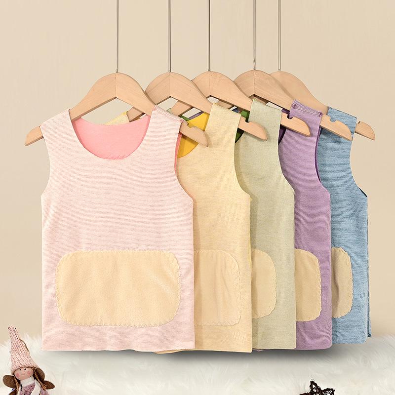 Dziecięca kamizelka kaszmirowo-jedwabna - Ciepła, aksamitnie wyściełana warstwa podstawowa dla chłopców i dziewczynek na jesień i zimę