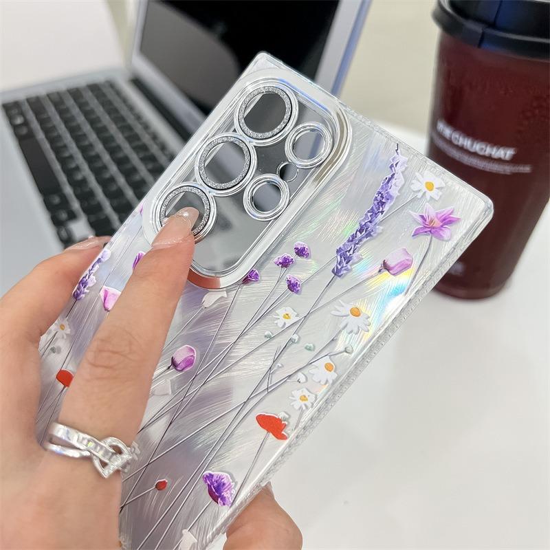 Small Floral Imd Hard Shell Summer Suitable for Samsung S25S24 Ultra Mobile Phone Case with Lens Film A16A56 Japanese and Korean