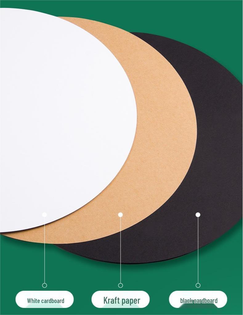 Runde Kraftpapier Skizzen- und Buntstiftzeichenblätter - 250g Schwarzer und Weißer Karton für Kindergartenbasteln