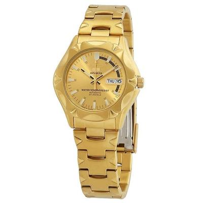 Refurbished Seiko 5 Sports Gold Tone Stainless Steel Gold Dial 23 Jewels Automatic SNZ450J1 100M Men's Watch